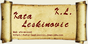 Kata Leškinović vizit kartica